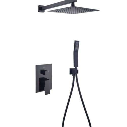 Shower System Square Matte Black