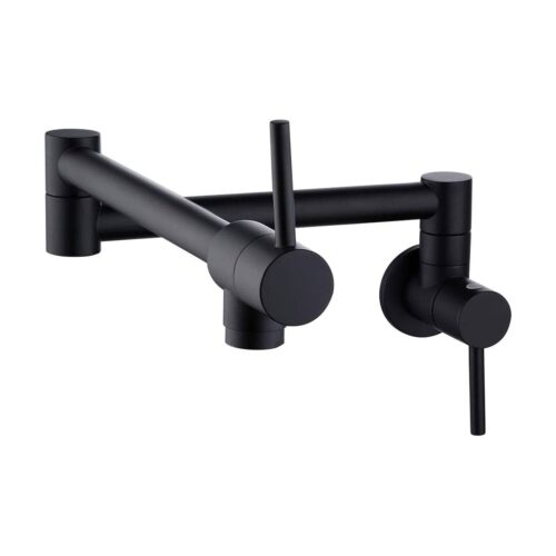 Wallmount Kitchen Pot Filler Faucet Matte Black