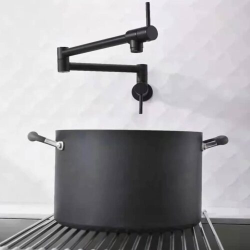 Wallmount Kitchen Pot Filler Faucet Matte Black